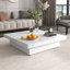 Table basse carrée en placage à plateau coulissant avec rangement 39,4 po
