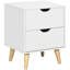 Table de chevet 2 tiroirs en blanc / brun-600535904