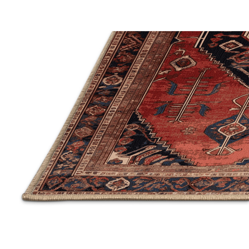Tapis brun lavable à la machine, Rectangulaire 7 pi x 10 pi