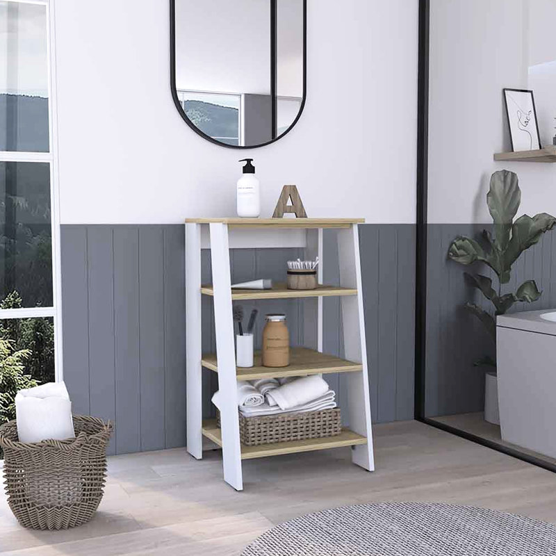 Armoire à linge à 4 tablettes avec 1 porte, moderne, bois d'ingénierie, l 17,3 po x P 17,22 po, H 29,7 po, vue d'ensemble du processus d'assemblage facile
