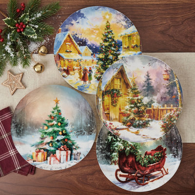 Assiettes de Noël vintage Mikasa, ensemble de 4,23 cm