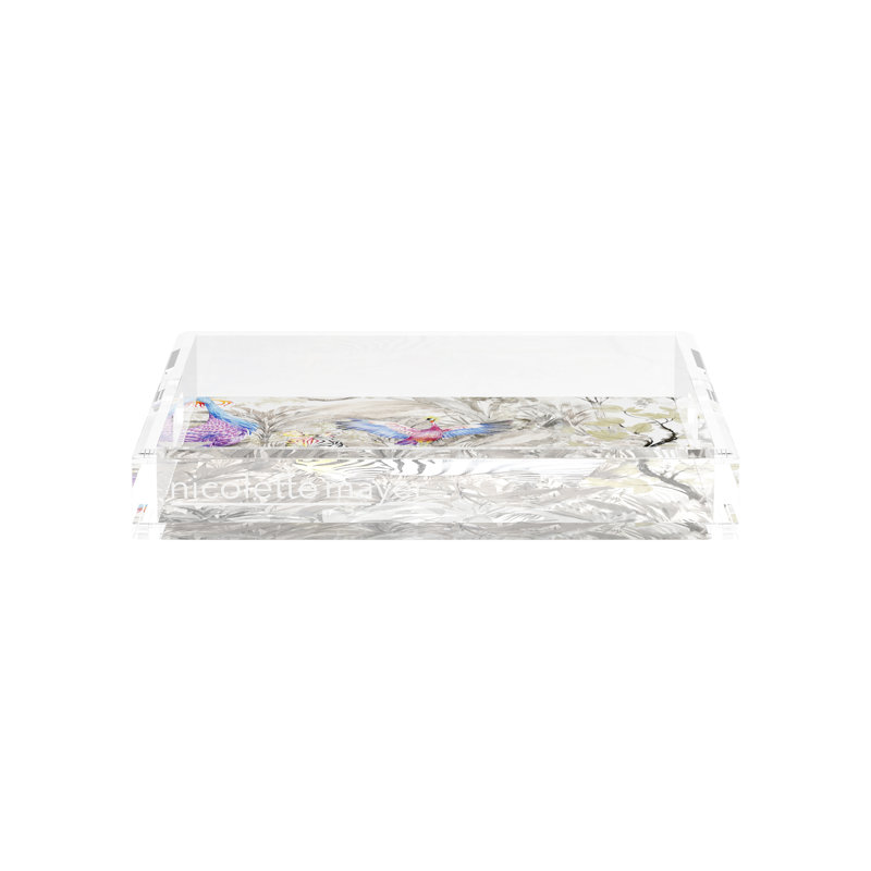 Arcadia Zebra Acrylic Square Decorative Tray, 12"W x 12"D x 2"H