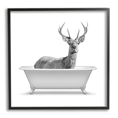 Baignoire antique Woodland Deer par Annalisa Latella - reproduction de dessin sur bois