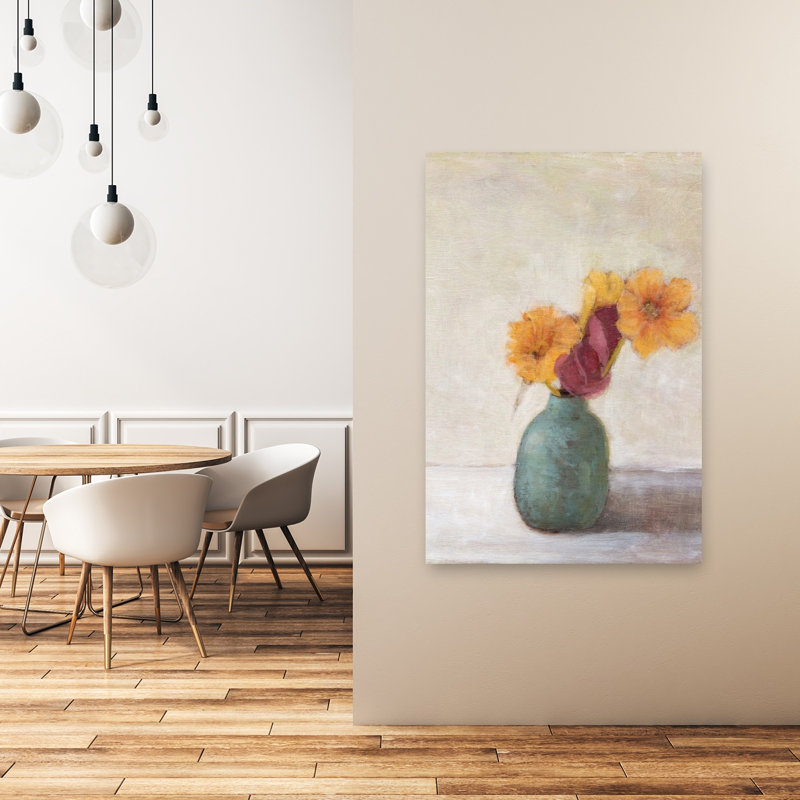 «Warm Blooms Still Life Elegant Modern Peaceful Flower», impression murale, 48" H x 32" W