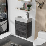 Argyroula 18'' Single Bathroom Vanity with Resin Top