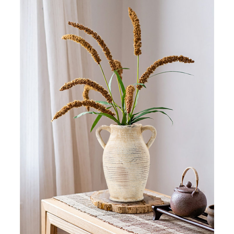 Vase en céramique avec 2 poignées, Beige