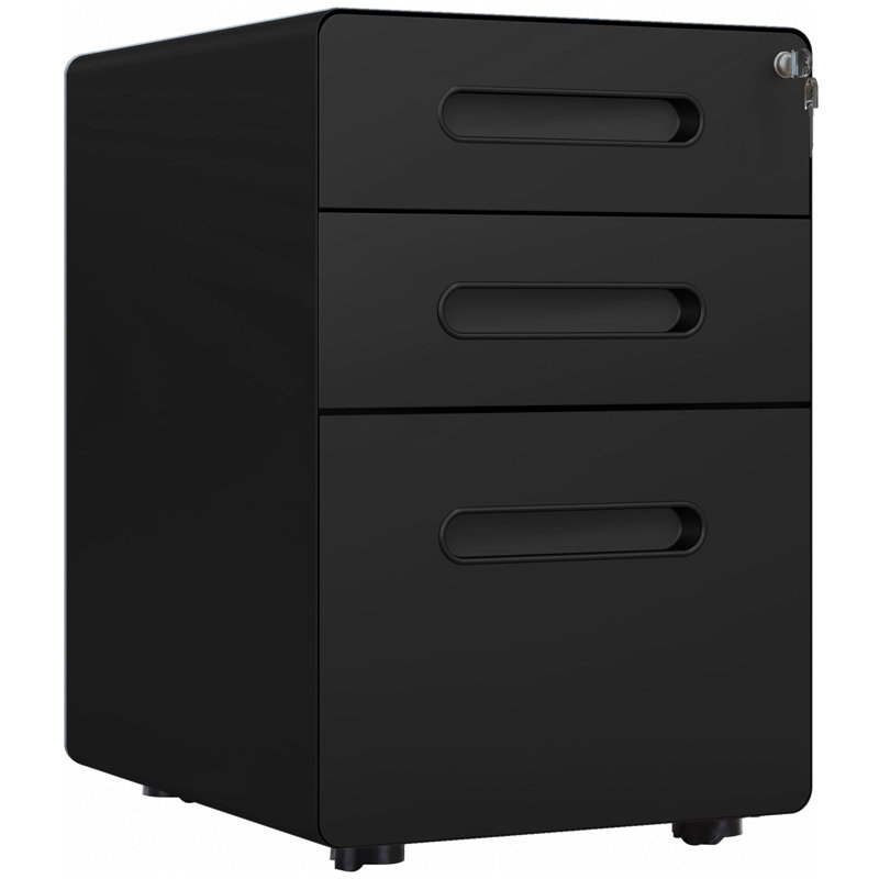 3 Drawer Filing Cabinet, Black