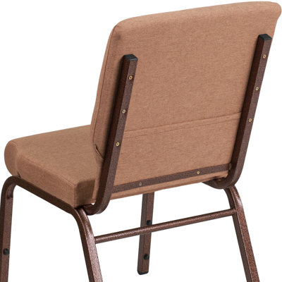 Lionel 18.5"W Stacking Church Chair in Fabric - Copper Vein Frame