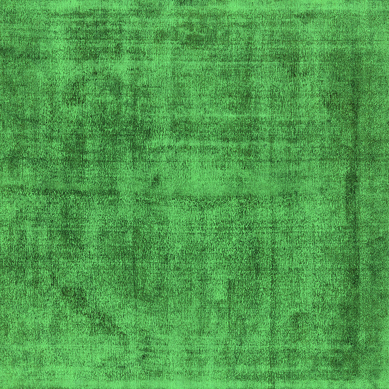 Tapis verts lavables à la machine de style Mid-Century moderne 1822, Carré 4 pi