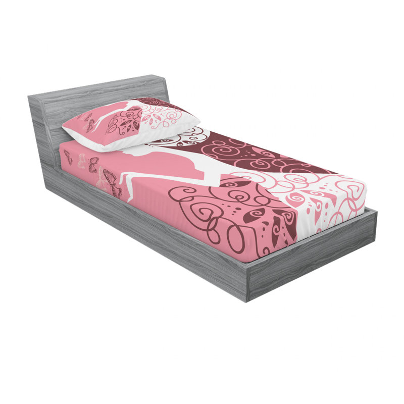 Ensemble de draps dessin papillons, Ensemble de draps pour lit simple TG avec drap-hou