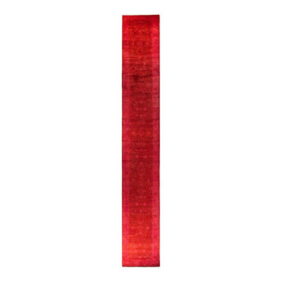Tapis rose noué à la main de conception unique Holsworth - rose