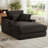 47.2" W Compression Corduroy Chaise Lounge, Deep Seat Sofa with Cup Holder and Storage Bag, No Assembly Required-759639529