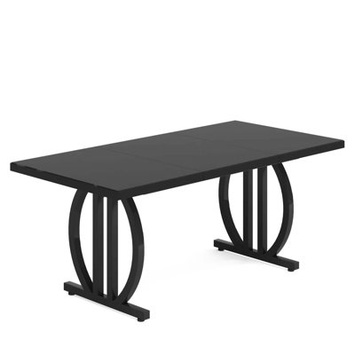 Minimalistic Design Kitchen Table, Dining And Gathering Table With Sleek All-Black Aesthetics And Durable Construction