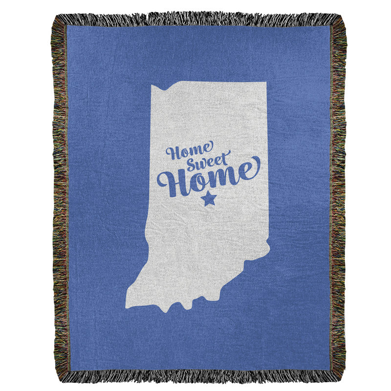 Jeté en coton tissé indianapolis doux, l 37 po x L 52 po, Bleu
