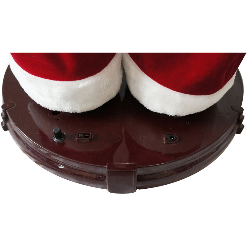 Life-Size Red Velvet Dancing Santa with Teddy Bear