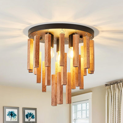 Plafonnier semi-encastré 3 lumières 3 lumières Boho