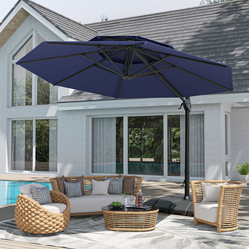 Parasol en porte-à-faux 11 pi, Gris