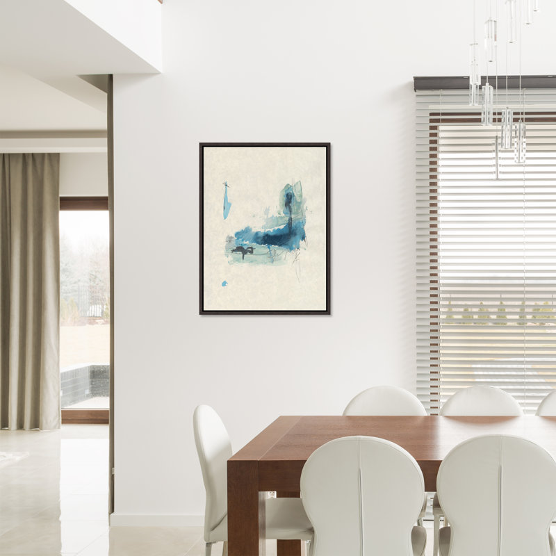 Splashes Of Blue V Painting by Barclay Butera,  Matt Black Framed