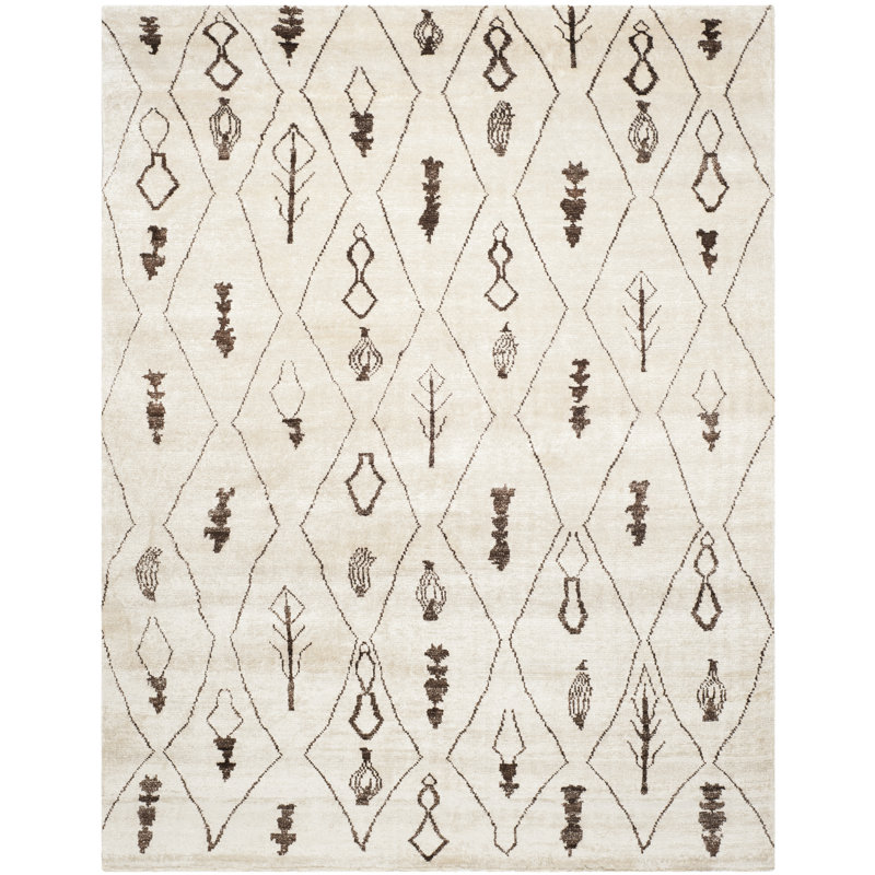 Hand-Knotted Artisanal Wool & Viscose 6' x 9' Geometric Area Rug
