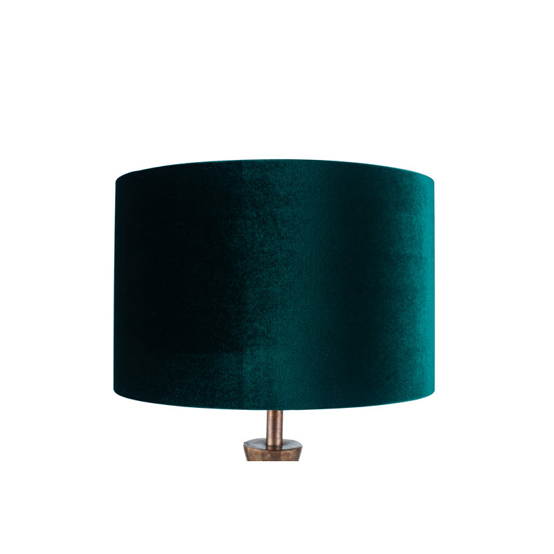 Aimon 20cm H Velvet Drum Lamp Shade ( Screw On ), Forest Green