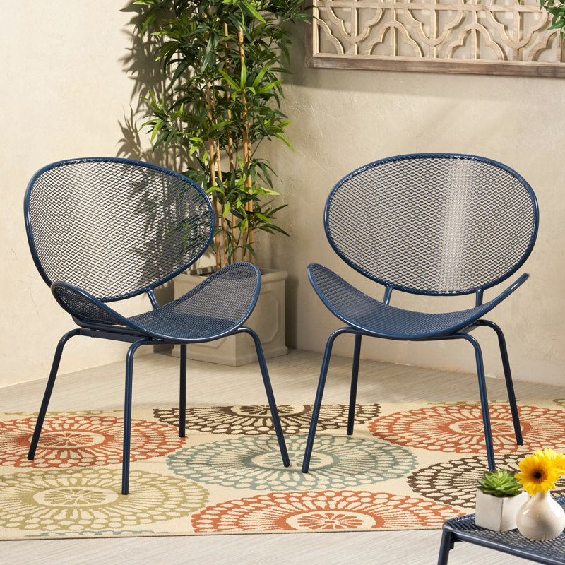 Fauteuil relax en fer bleu marine, l 33,41 po Hauteur, largeur 25,48 po, profondeur 25,03 po, hauteur, largeur, profondeur