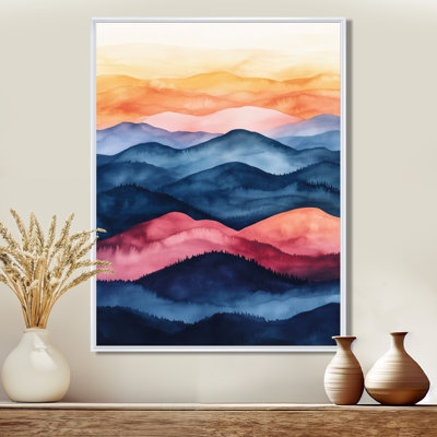 Coucher de soleil, art mural abstrait, toile de montagne abstraite, Droylsden
