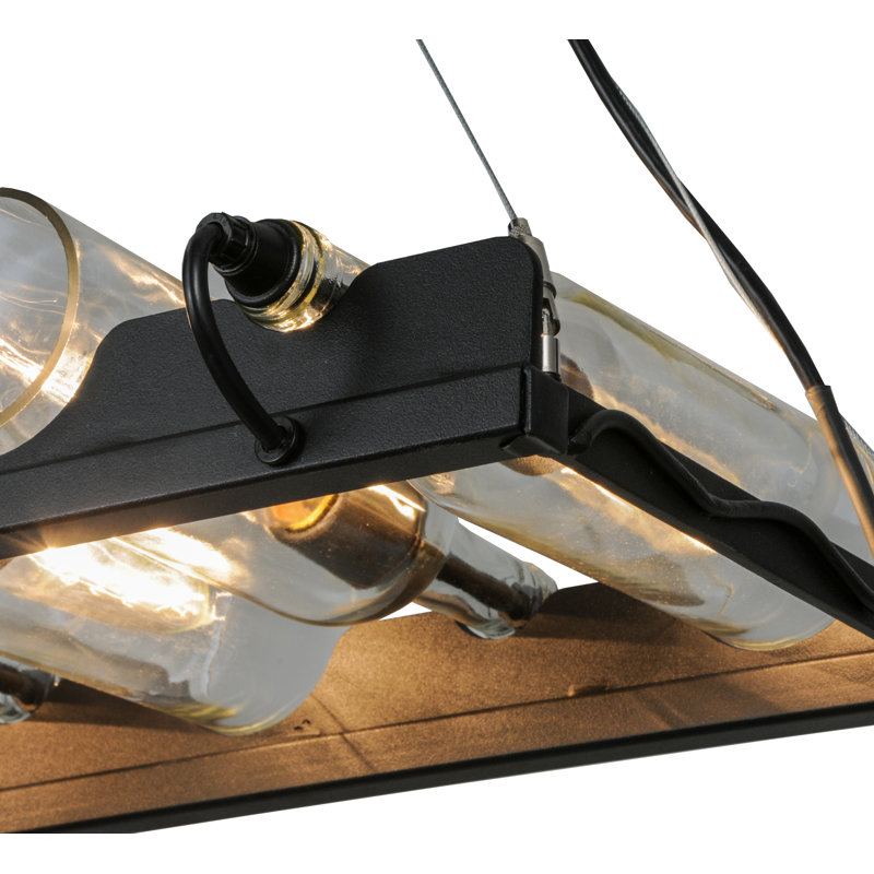 Luminaire suspendu carré / rectangulaire pour îlot de cuisine 5 lumières Tuscan Vineyard