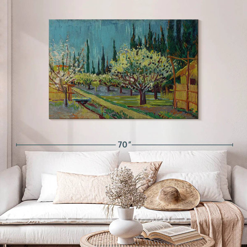 Harnek Orchard Borded By Cypresses, H 32 po x l 48 po