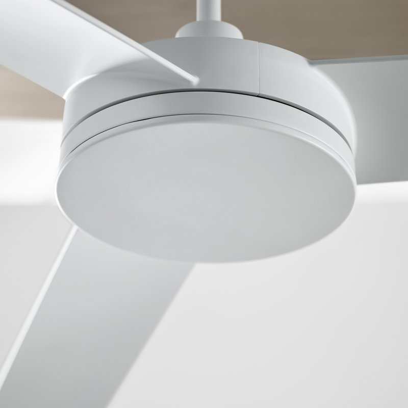 56'' Cirque LED Standard Ceiling Fan with Remote Control and Light Kit Included, Matte White