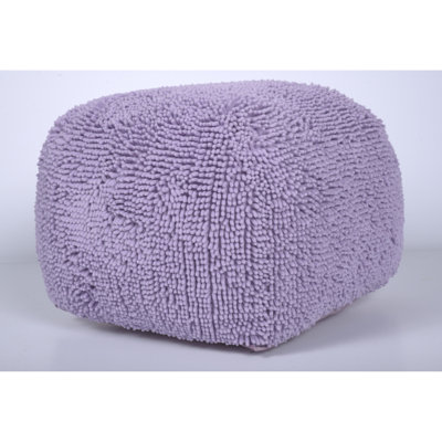 Lavender Microfiber Square Pouf For Comfort Seating - Fun Colorful Design, Extra Texture, 250-Pound Capacity, Beads Filled Spongy Pillow Cozy 250 Pounds
