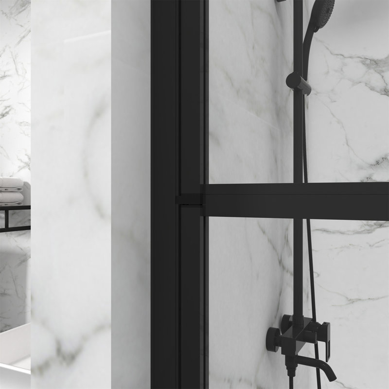 Bathtub Screen Panel Shower Door 180° Pivot