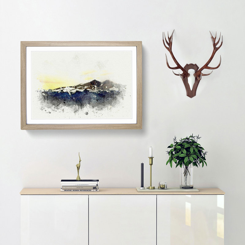 Rocky Mountains in Colorado in Abstract - Picture Frame Graphic Art Print, Oak, 35cm H x 50cm W x 2cm D