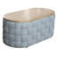 Table basse bleu sarcelle clair avec base à tricoter