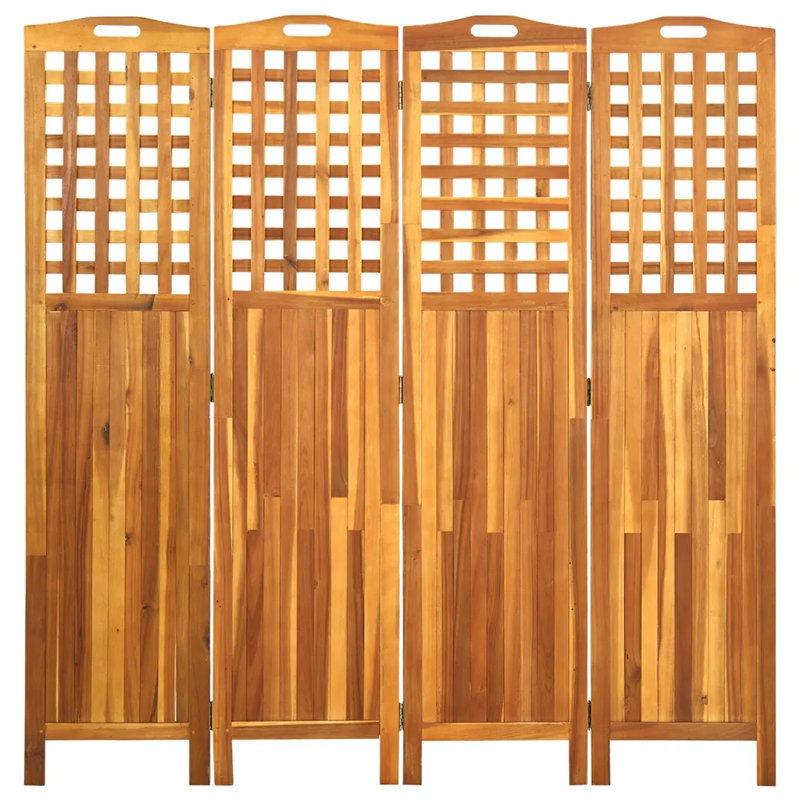 Marius 170cm H Solid Wood Folding Room Divider, 4, 170cm H x 161cm W x 2cm D