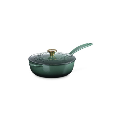 Le Creuset Enameled Cast Iron Holly Collection Traditional Saucier With Lid 2.25 Qt. Artichaut