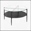 Table basse ronde avec plateau en bois et verre interchangeables