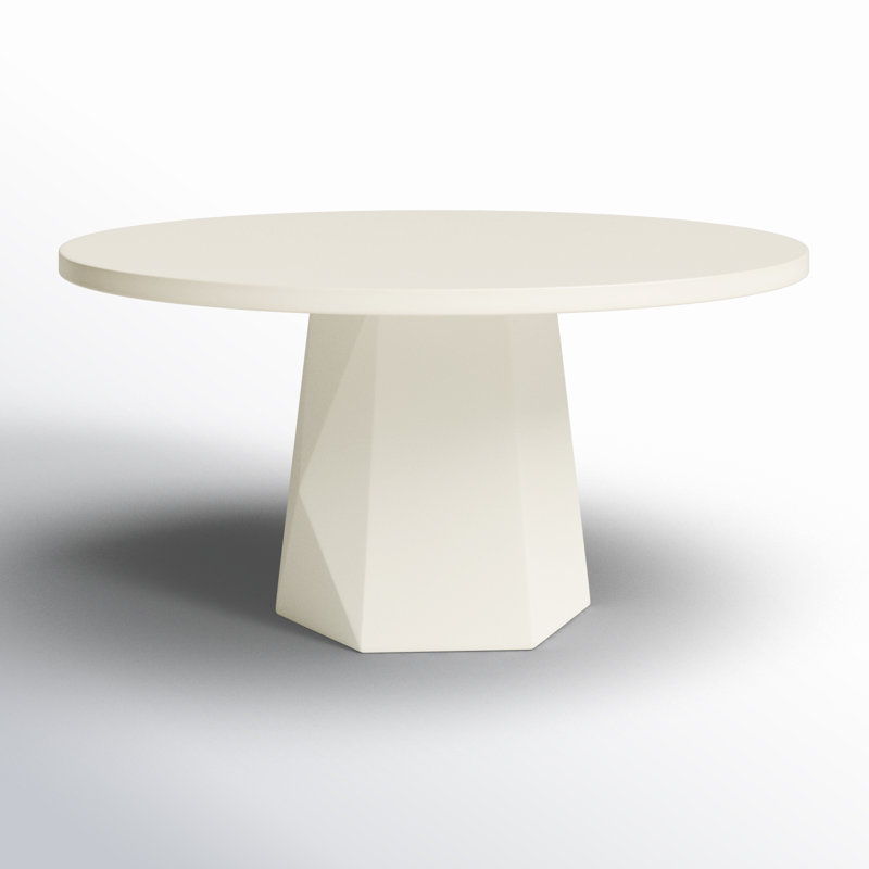 Schuller White Concrete Round Dining Table