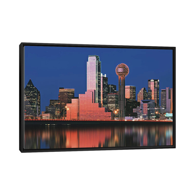 « digital composite, dallas, texas », reproduction de photo sur toile, H 18 po x l 26 po x P 1,5 po, Toile avec cadre noir