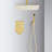 Brushed Gold Ceiling Shower - 16" Head With Handheld Natural Rainfall Simulation Explore For Self-Cleaning Nozzle American Standard Bathroom Part And Innovation Equipment-121076991