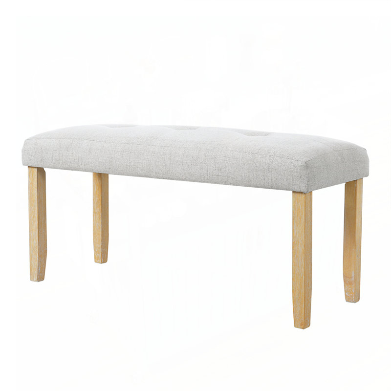 Upholstered Tufted Bench Modern Bedroom Benches for Bedroom Dining Room Living Room Entryway, Beige/Natural