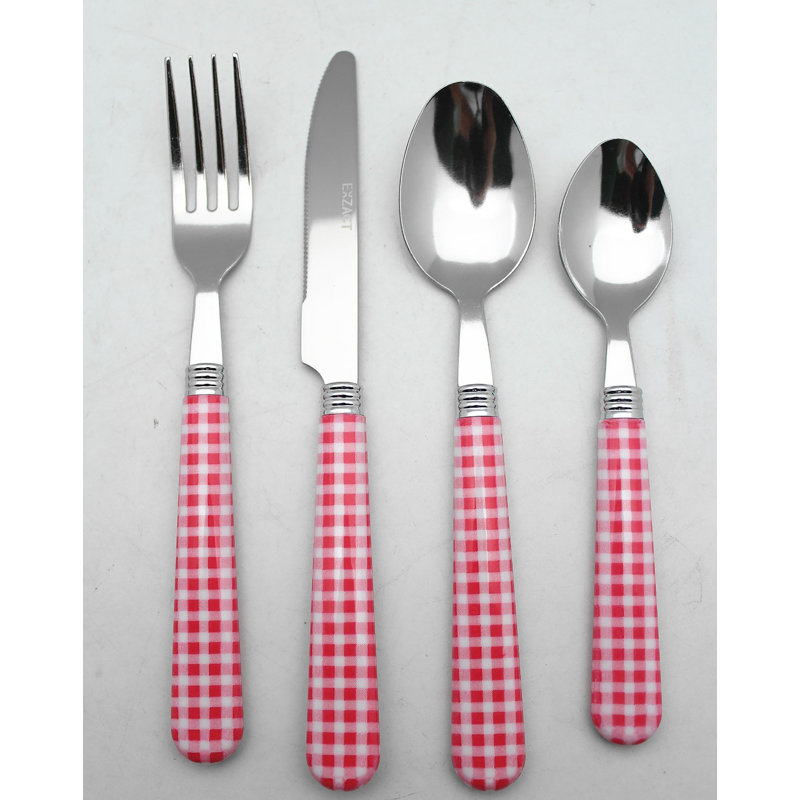 Brambly Cottage Otway 24 Piece Cutlery Set , Service for 6, Pink