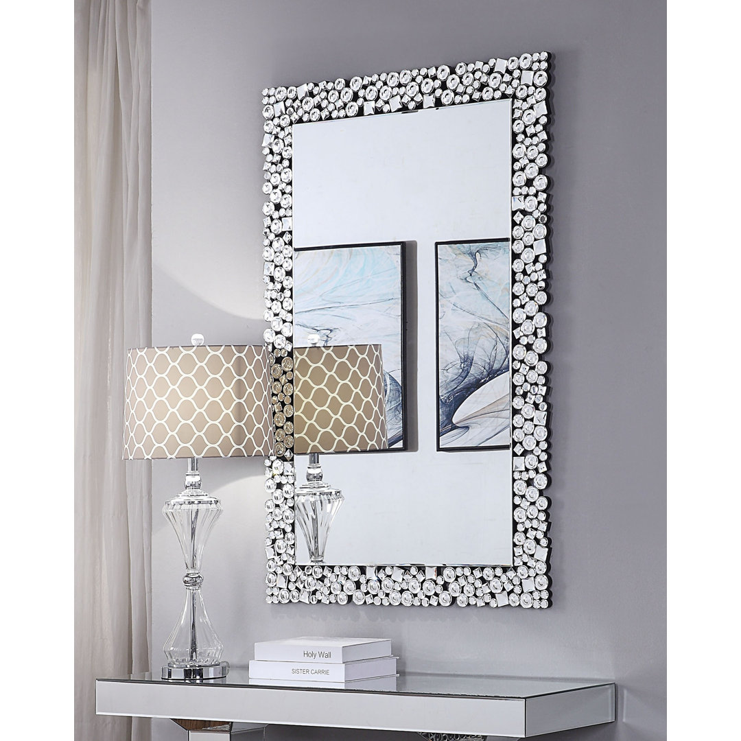 Solid Wood Rectangle Mirror Everly Quinn