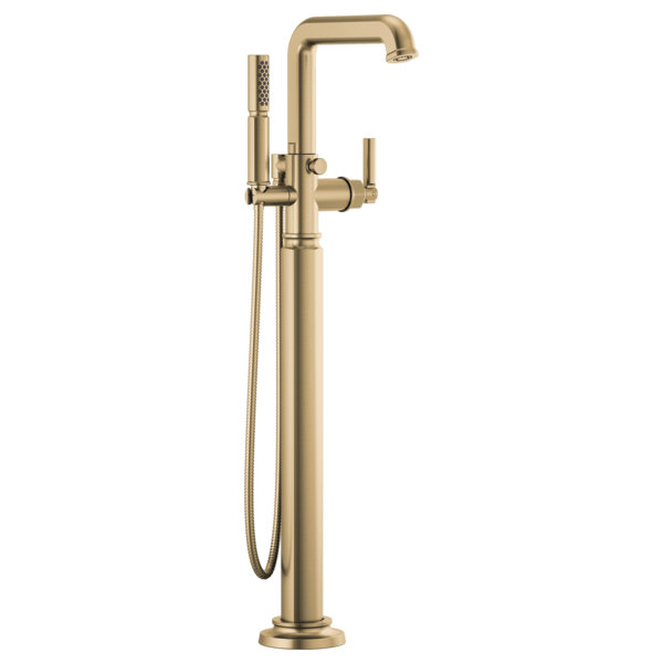 Invari® Single-Handle Floor Mount Tub Filler, Luxe Gold, Lever