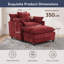 Fauteuil d'appoint moderne en chenille de 100 cm avec repose-pieds, fauteuil de lecture club pour salon ou chambre-1974045213