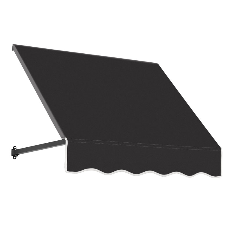 Auvent fixe en tissu acrylique rétro Awntech Dallas, H 31 po x l 52,5 po x P 24 po, Noir