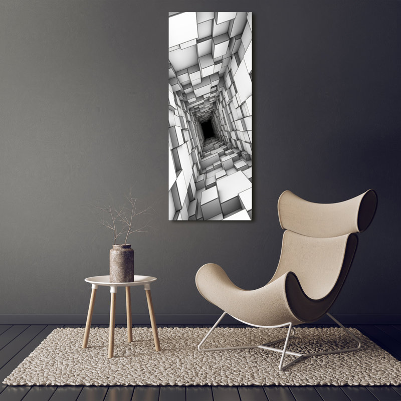 Tunnel With Cubes - Wrapped Canvas Print