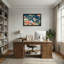 Texte et chiffres, oiseau floral, fond en bois, art textuel-318538453