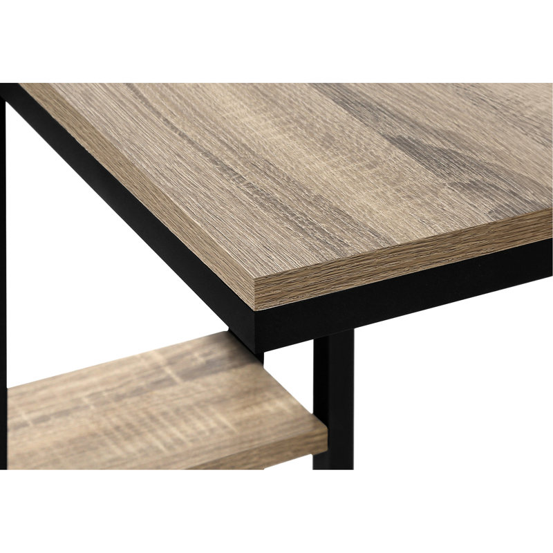 Table d'appoint pour le salon et la chambre à coucher, surface, fabrication en métal, stratifié brun pratique, structure, commode compacte
