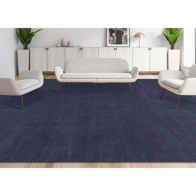 Tapis gris noué à la main de haute qualité, Rectangle 4 pi x 6 pi