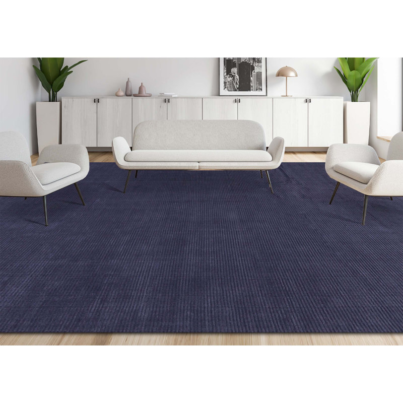 Wool Area Rug in Gray, Rectangle 11'9" x 14'10"